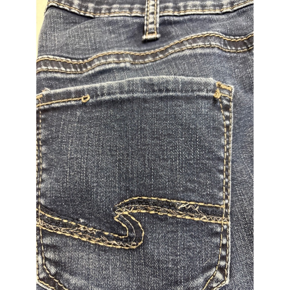 Silver Jeans Co Avery Straight Leg Jeans Dark Wash Frayed Hem Women's Size - Picture 11 of 12